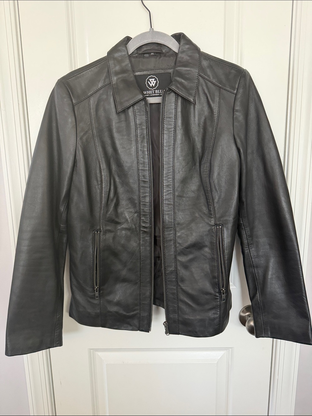 Whet Blu Black Leather Jacket Women's Size M Brand New Never Worn No tag